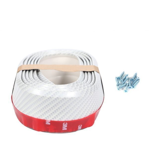 【送料無料】リップスポイラー アンダーリップモール 2.5m カーボン調 汎用 タッピングビス付 パールホワイト_画像1