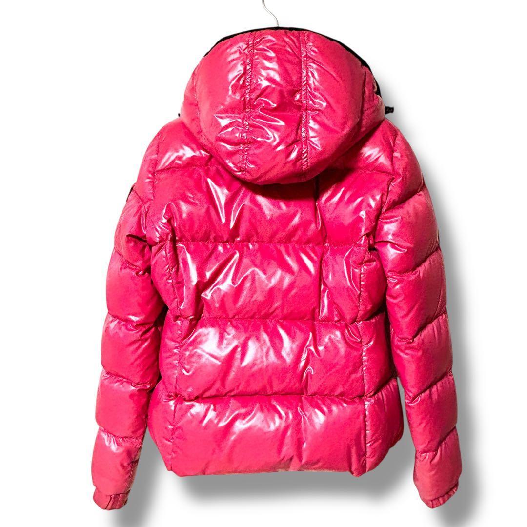 MONCLER モンクレール BADIA バディア 羽毛100% ダウン ジャケット 2way 脱着フード ロゴワッペン ダブルジップ ピンク 0_画像8