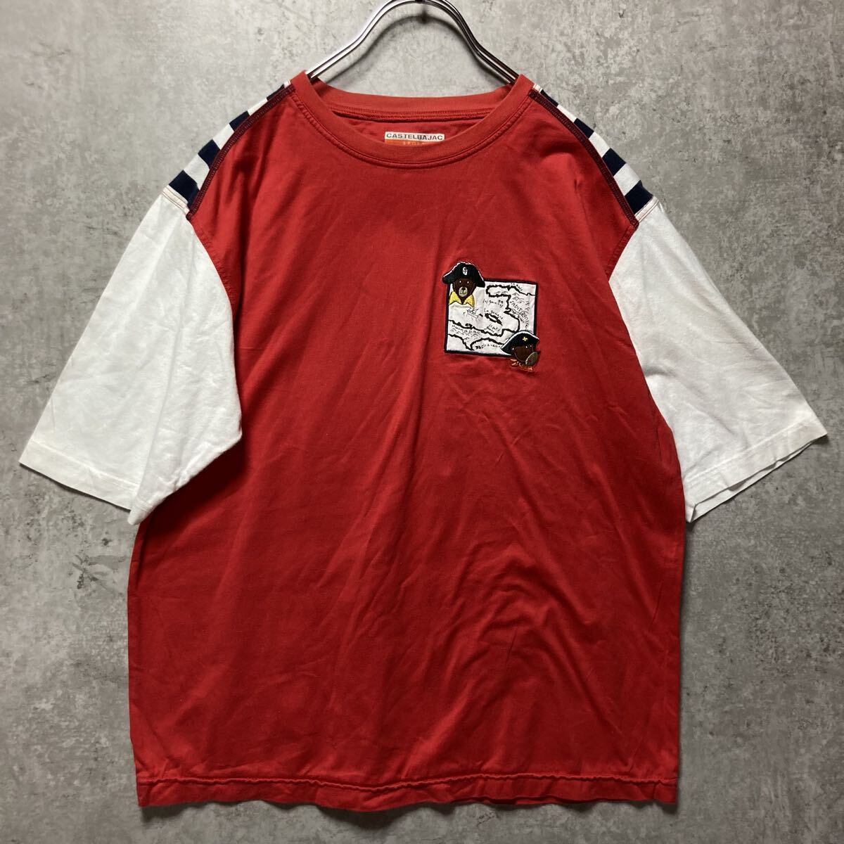 CASTELBAJAC SPORT Castelbajac спорт переключатель нашивка футболка cut and sewn короткий рукав tops размер 3 унисекс .. Bear 