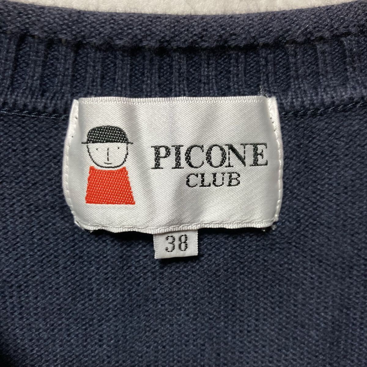 PICONE CLUBpiko-ne Club V шея вязаный лучший Golf одежда темно-синий темно-синий цвет размер 38 женский M Logo вышивка