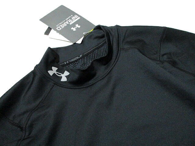 新品 未使用■ 定価9900円 即決! アンダーアーマー ゴルフ 蓄熱 秋冬 モックネック 長袖シャツ インフラレッド XLサイズ 黒 ブラック_画像4