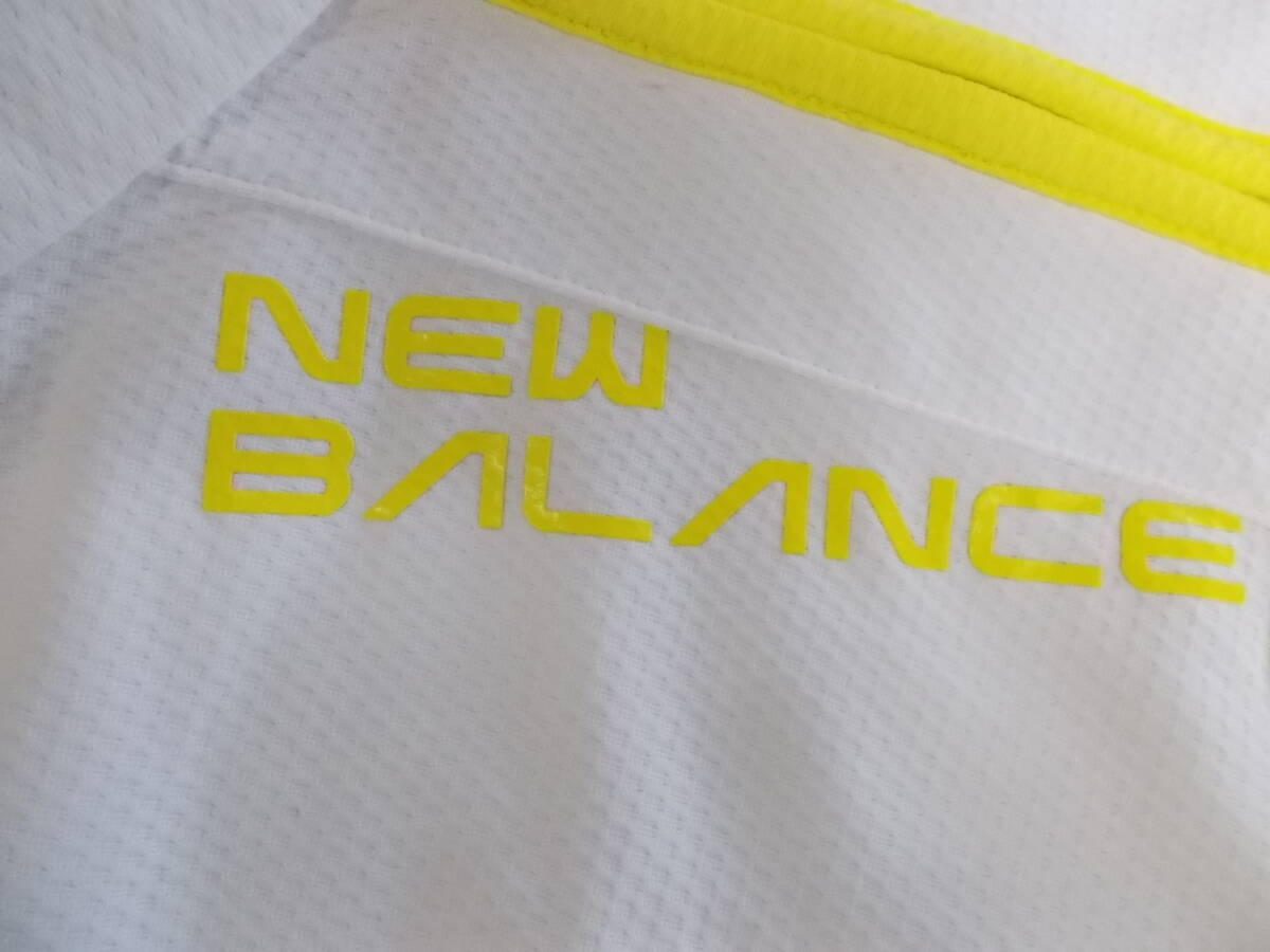 b1526◆New Balance GOLF ストレッチ UVカット 半袖 ポロシャツ◆ニューバランズ ゴルフ レディース 012-1166510 サイズ0 黄/白 7J_画像5