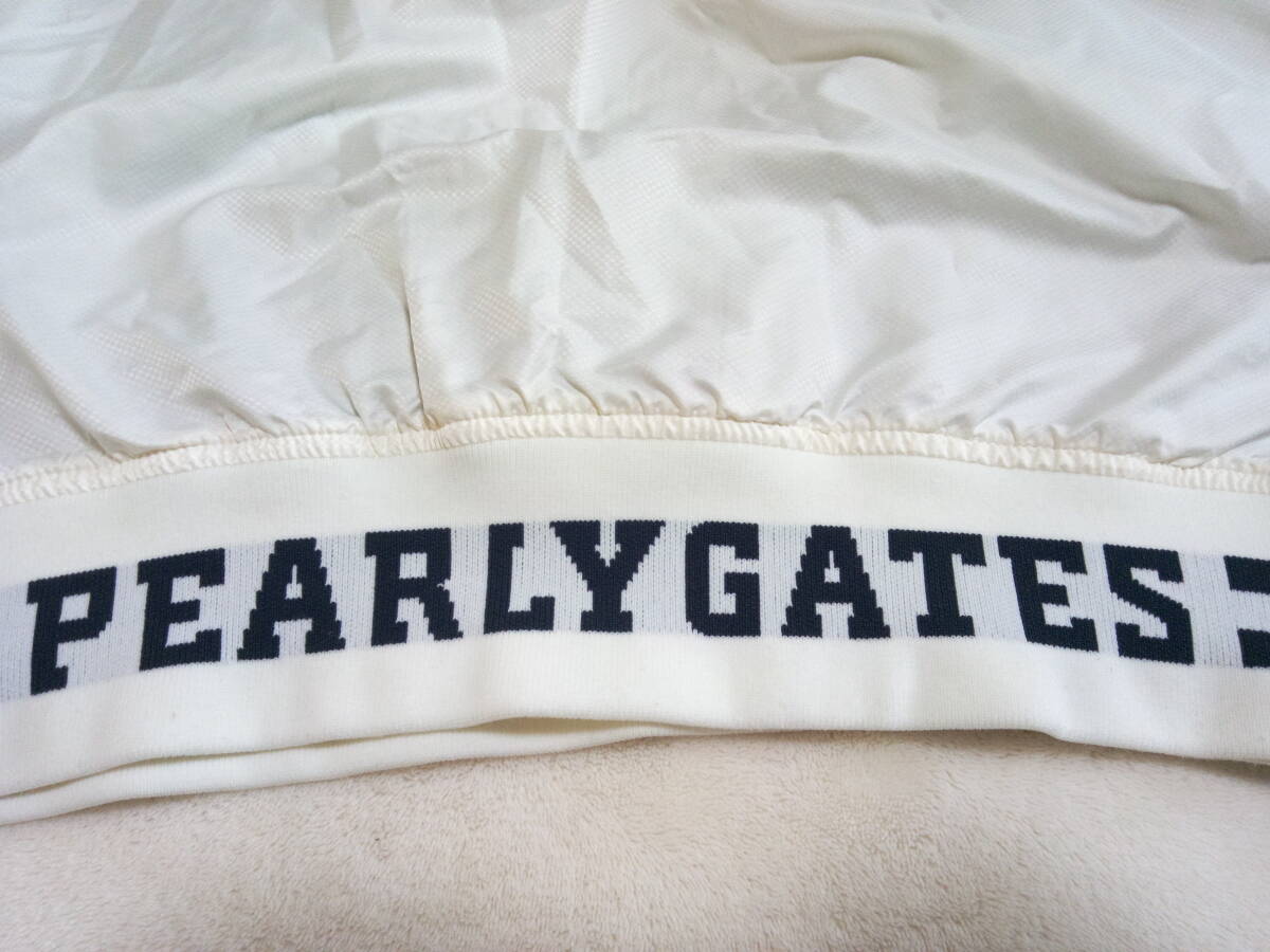美品　PEARLY GATES　パーリーゲイツ　起毛ワッペン　メンズスニードジャックブルゾン　オフfホワイト撥水裏蓄熱保温素材　メンズ5　L相当_画像7