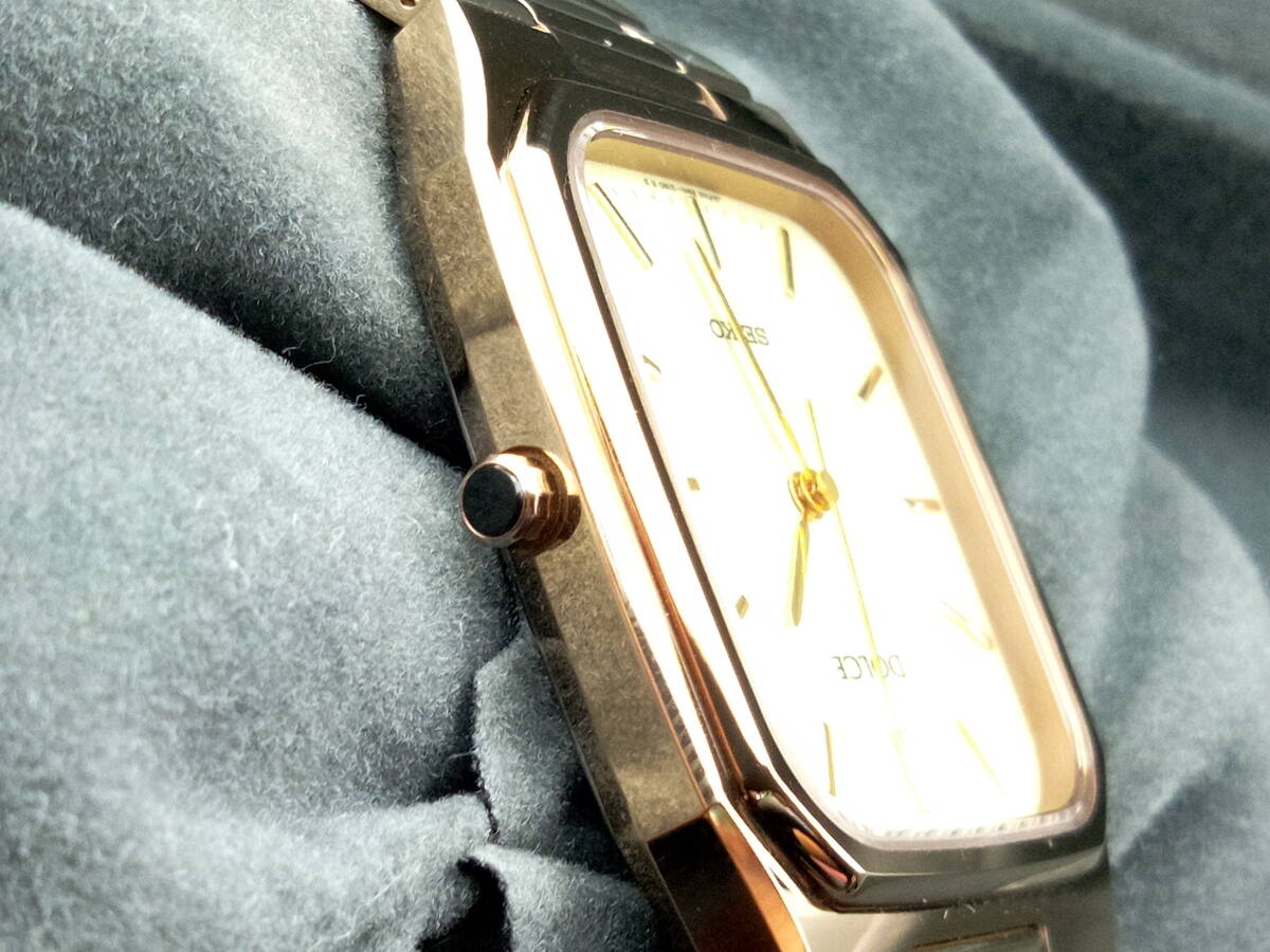 超美品 SEIKO セイコー DOLCE ドルチェ 超硬タングステンケース メンズ腕時計 ゴールド_画像6
