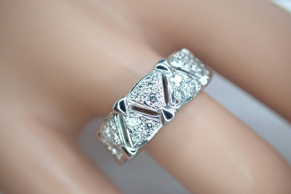 29/美品 ミキモト Pt950 ダイヤ計0.26ct リング 指輪_画像9