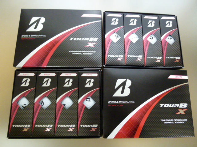 ◆2024年！最新◆ブリヂストン New TOUR B X/ホワイト/2ダース ”Ｂ”マーク！新品/正規日本仕様【ツアー BX/WH/タイガーウッズ】_画像1