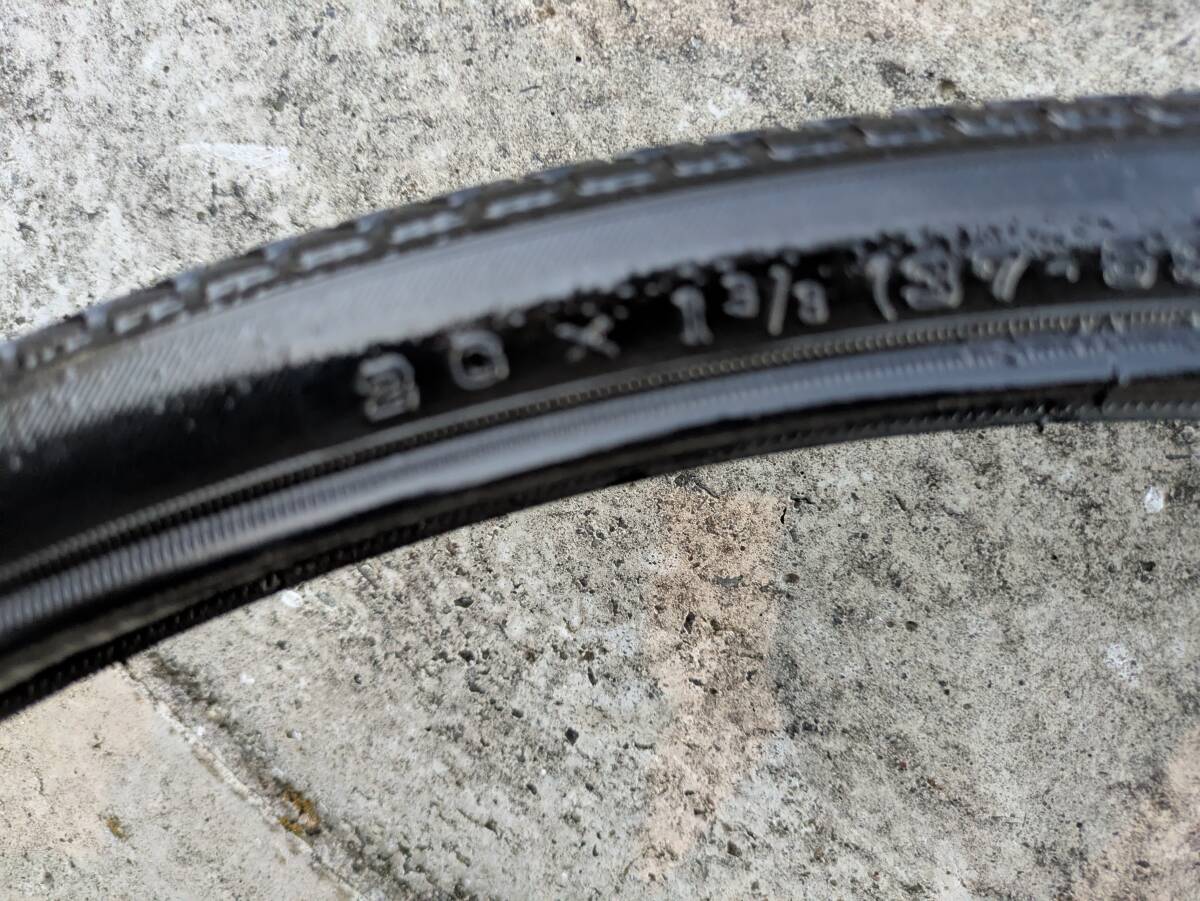 自転車パ－ツ　２6インチ　タイヤ　チュ－ブ付　２6ｘ１　3/8　９分山　　現状品　10140895-459945_画像2
