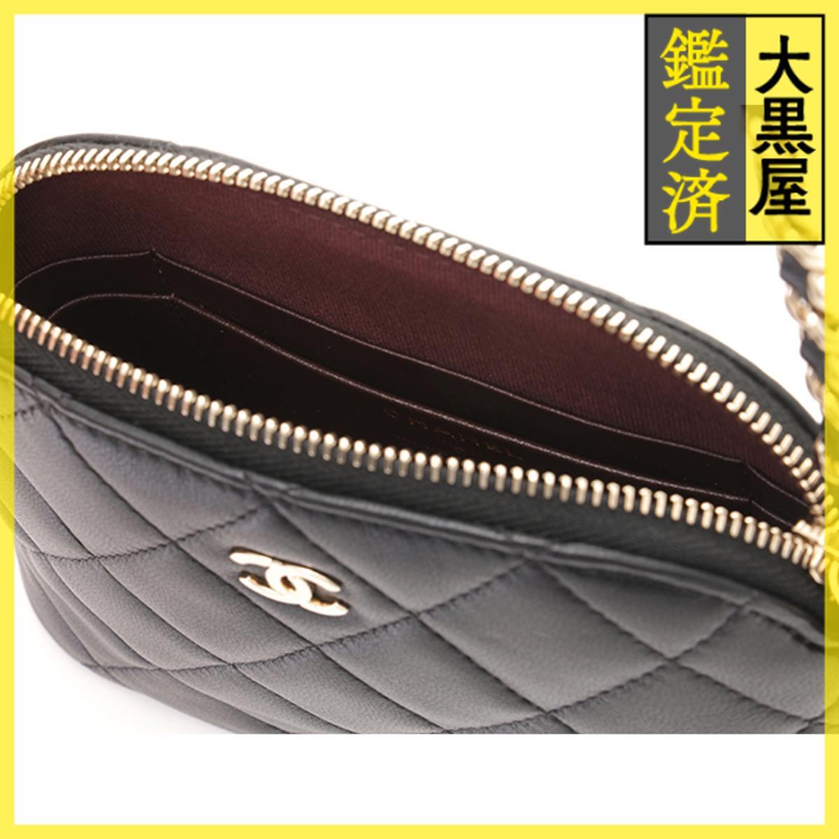 CHANEL シャネル マトラッセ ミニチェーンクラッチ ブラック GP ゴールド金具 ラムスキン 2143400228174_画像6