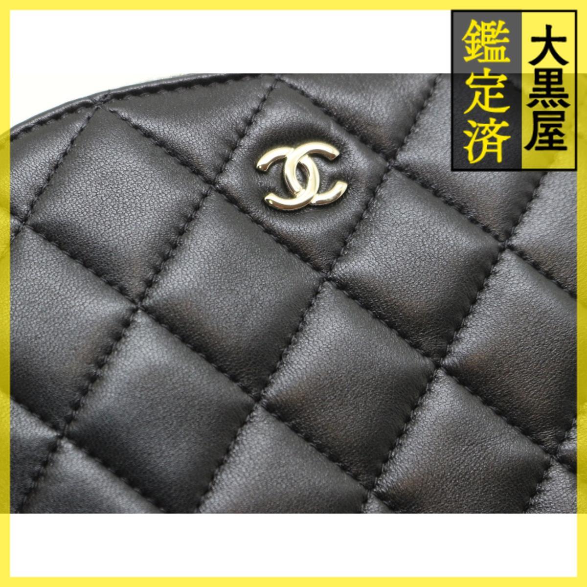 CHANEL シャネル マトラッセ ミニチェーンクラッチ ブラック GP ゴールド金具 ラムスキン 2143400228174_画像10