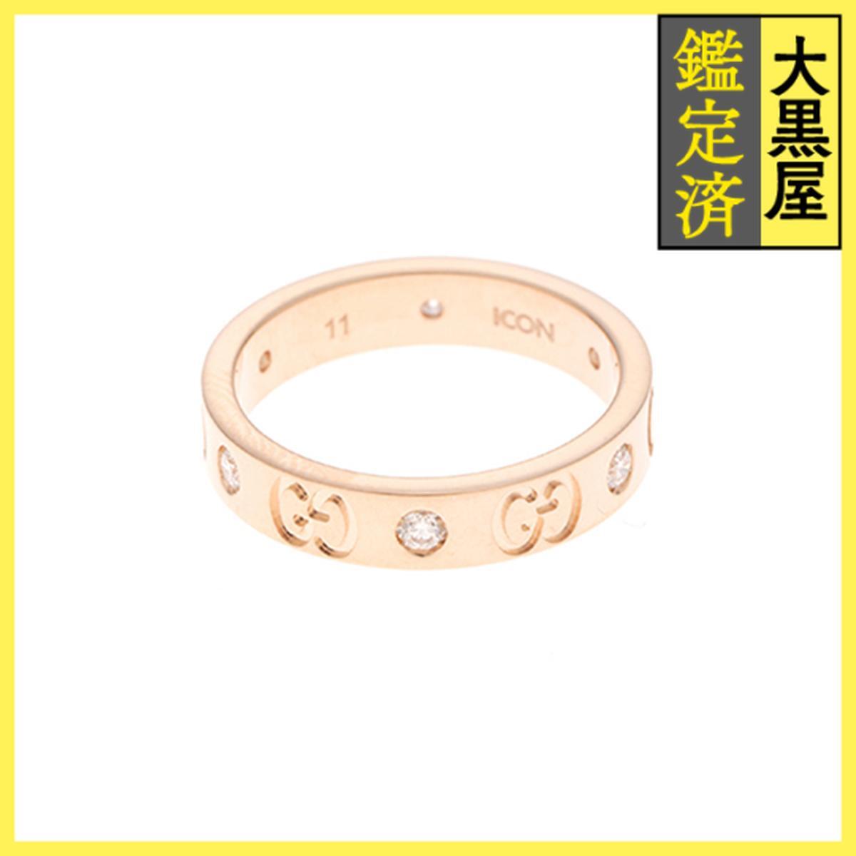 GUCCI　グッチ　アイコンリング　18金ピンクゴールド　18KPG　ダイヤモンド　4.5g　#11_画像2