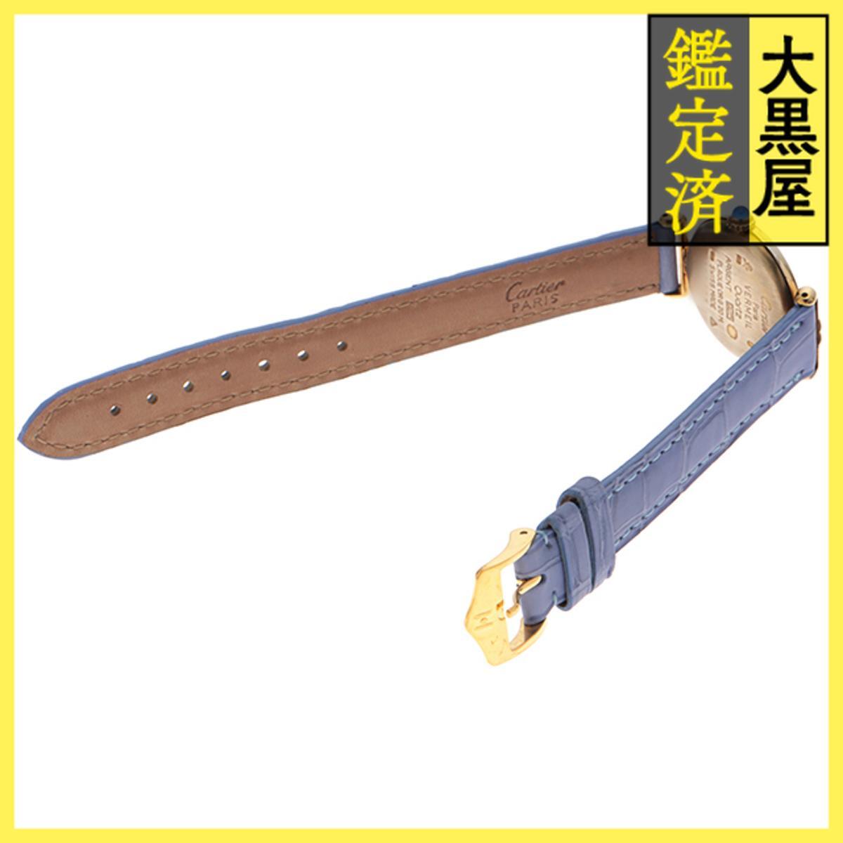 Cartier カルティエ マストコリゼ 590002 GP/SV925/カワ クォーツ ホワイト/シルバー 女性用/Ladies watches_画像3