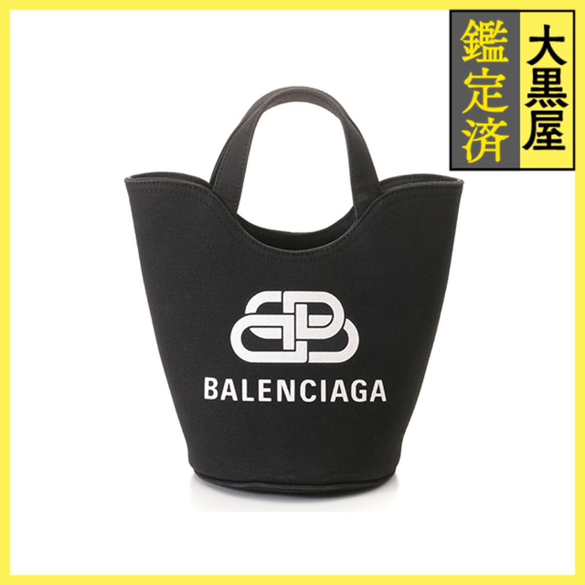 BALENCIAGA Balenciaga wave XS 2WAY сумка черный / белый парусина 619979 BALENCIAGA Balenciaga wave XS 2WAY сумка черный / белый парусина 619979