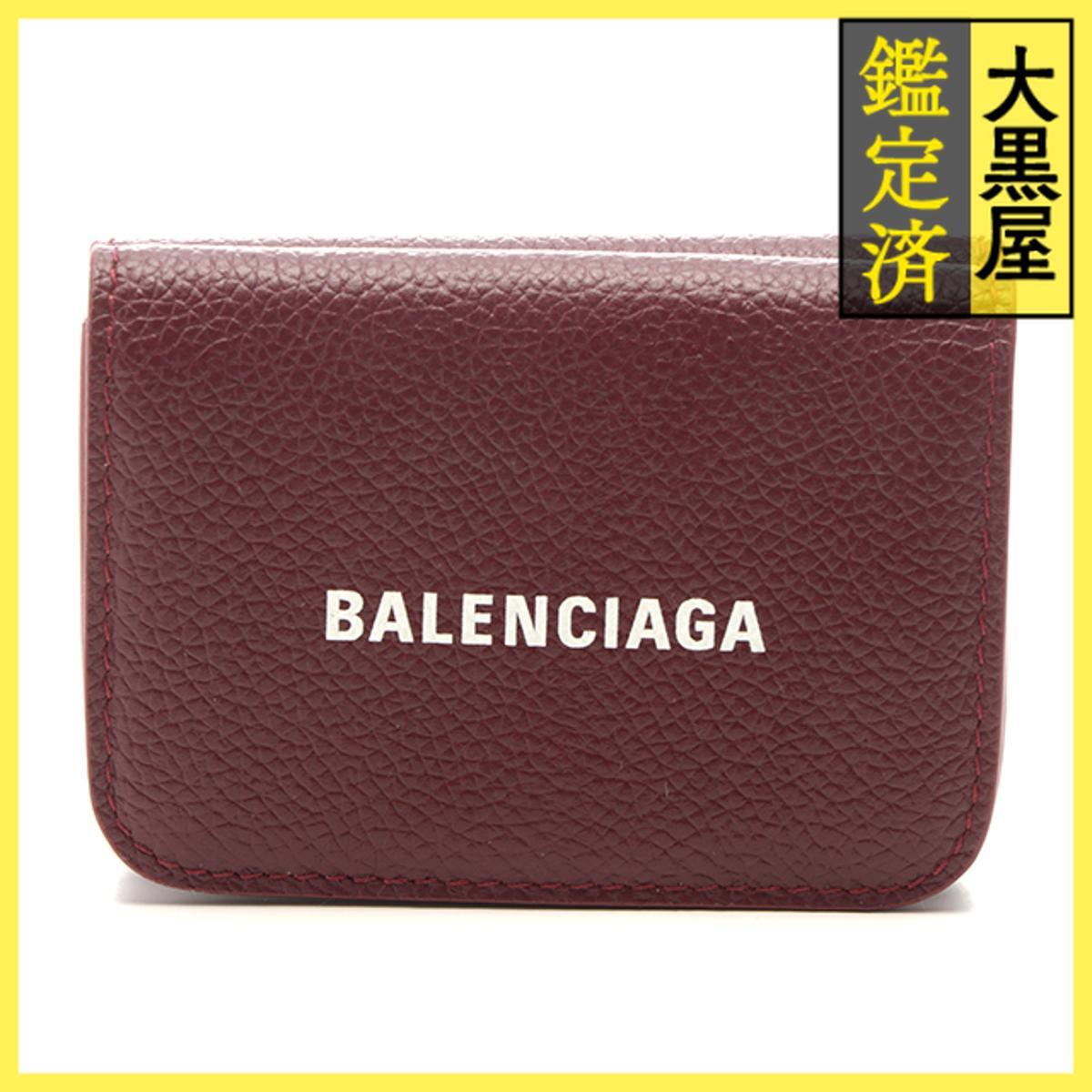 BALENCIAGA Balenciaga cache Mini бумажник бордо кожа 