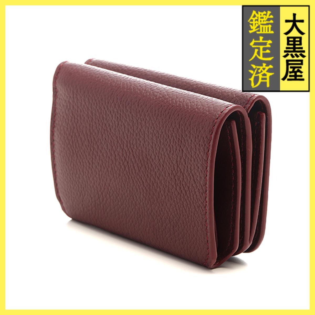 BALENCIAGA Balenciaga cache Mini бумажник бордо кожа 