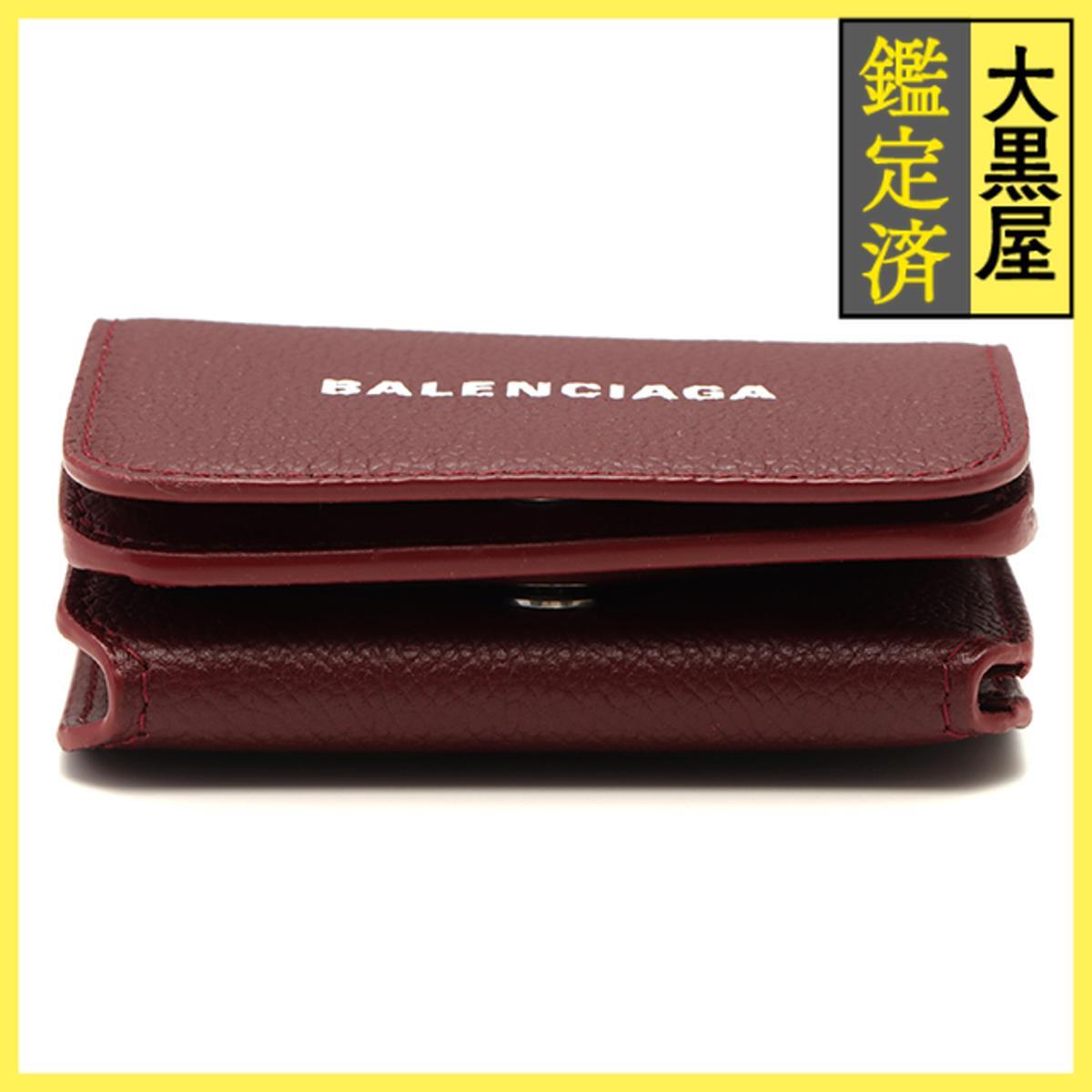 BALENCIAGA Balenciaga cache Mini бумажник бордо кожа 