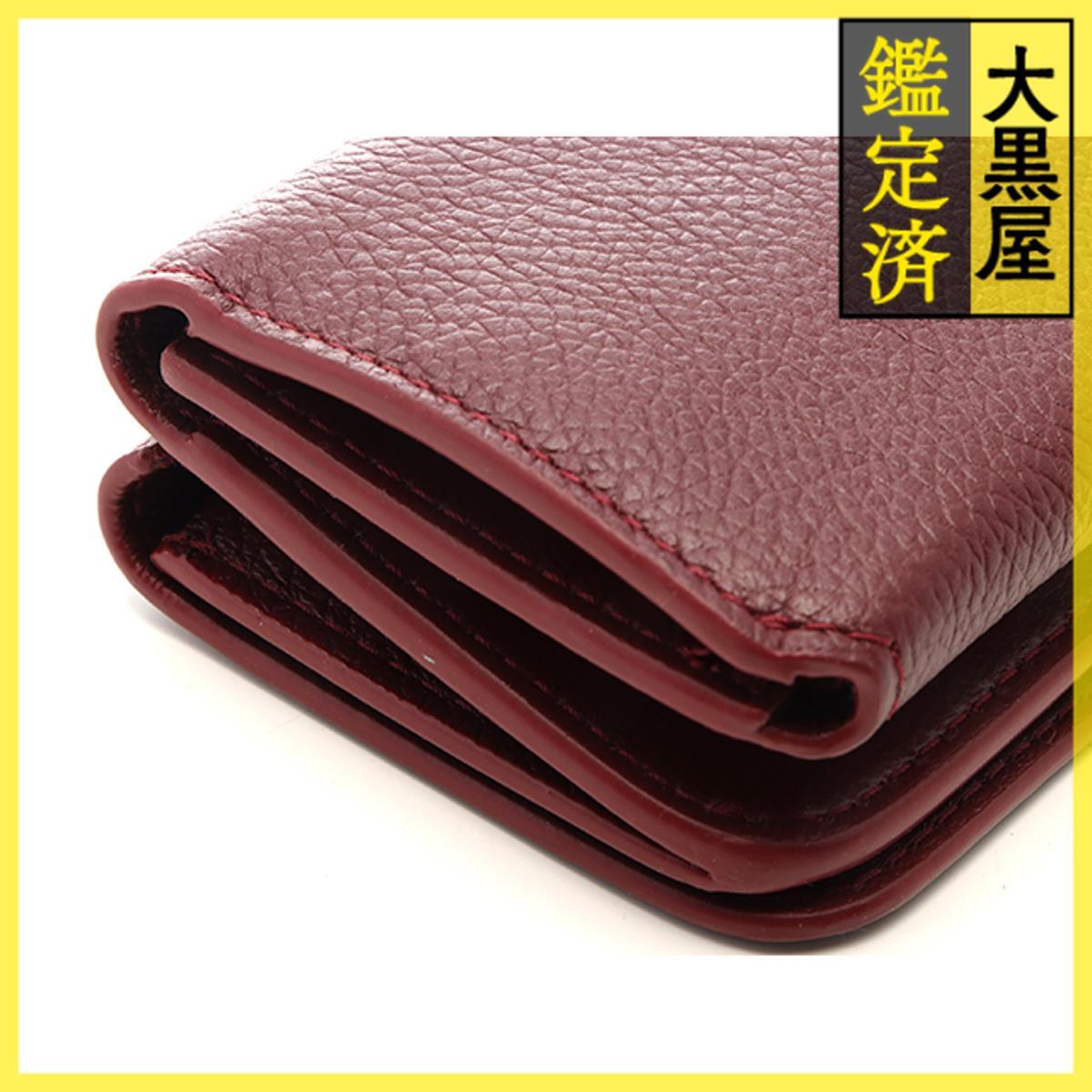 BALENCIAGA Balenciaga cache Mini бумажник бордо кожа 