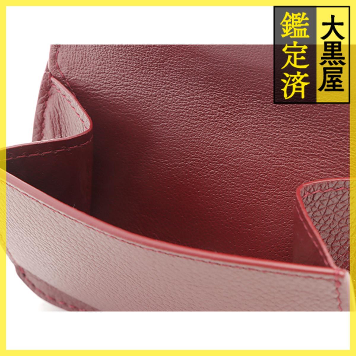 BALENCIAGA Balenciaga cache Mini бумажник бордо кожа 