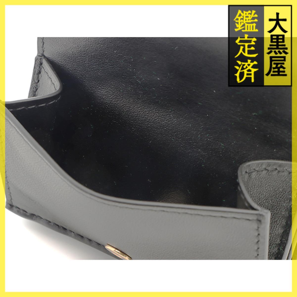 BOTTEGA VENETA　ボッテガヴェネタ　イントレチャート　タイニー　コンパクトウォレット　ブラック　レザー_画像6
