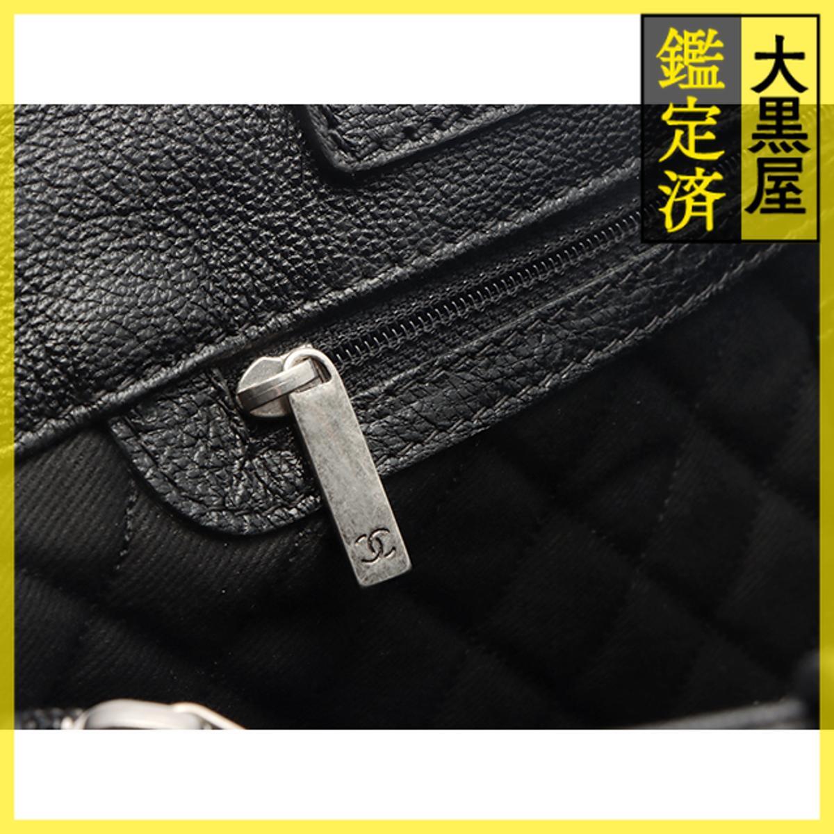 CHANEL　シャネル　ココマーク　パンチング　トートバッグ　ブラック　レザー　A33936　11番台_画像10