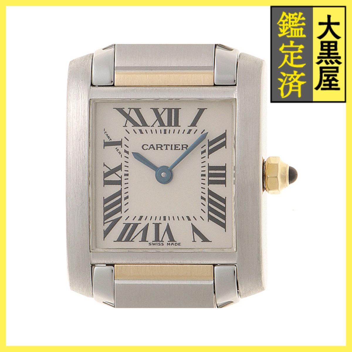 Cartier カルティエ タンクフランセーズ W51007Q4 SS/YG クォーツ ホワイト 女性用/Ladies watches_画像1