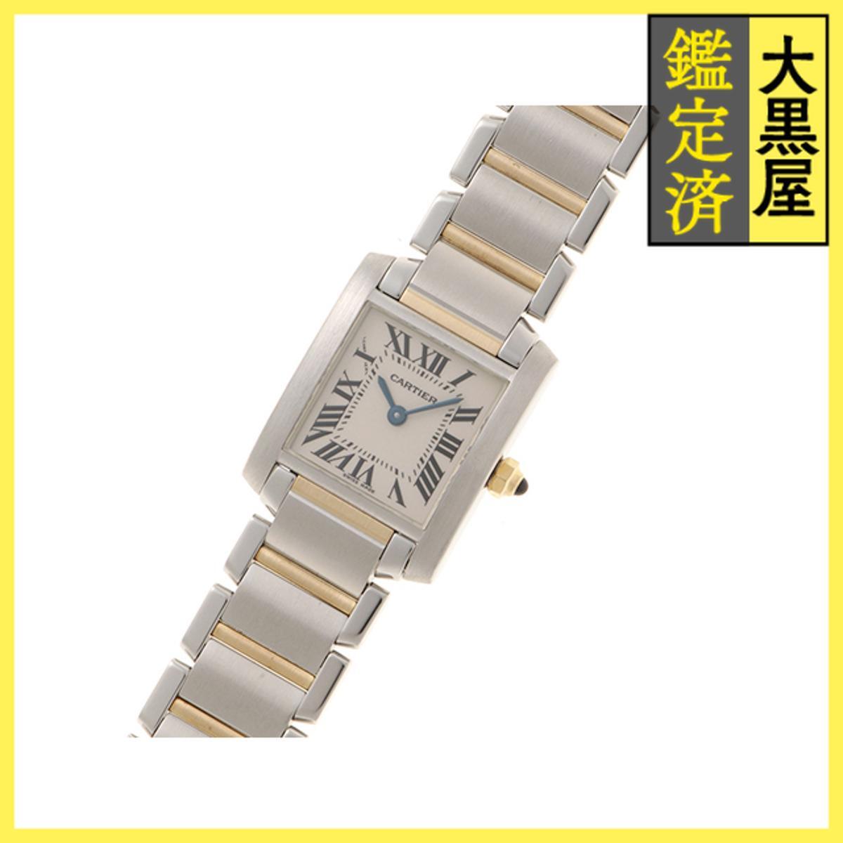 Cartier カルティエ タンクフランセーズ W51007Q4 SS/YG クォーツ ホワイト 女性用/Ladies watches_画像2
