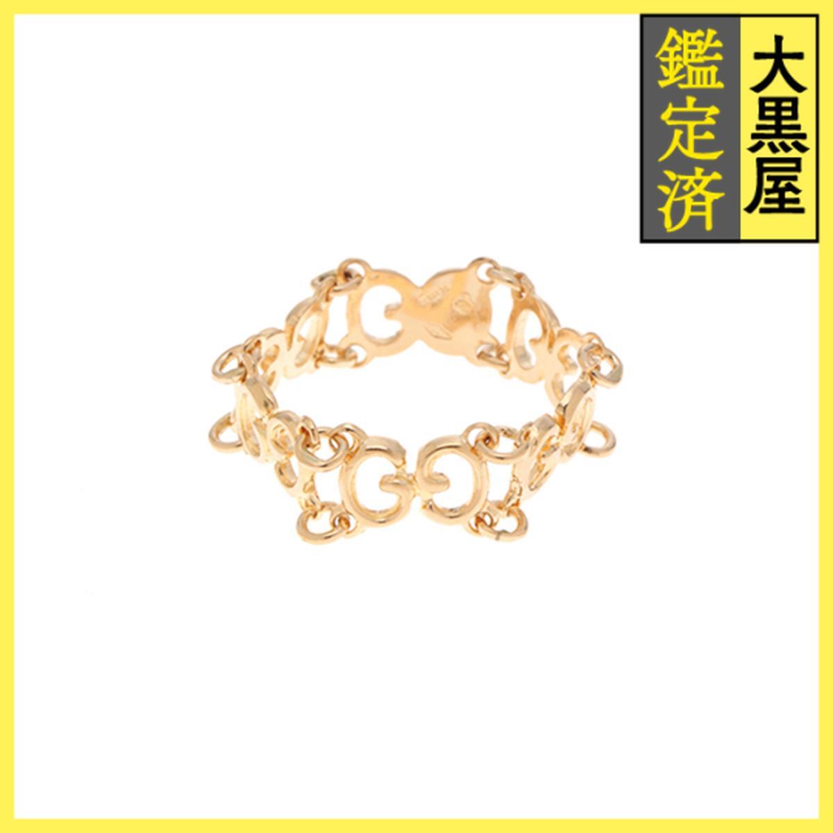 GUCCI グッチ GGチェーン リング K18 ゴールド 約11号 約2.2g 2143700206803_画像1