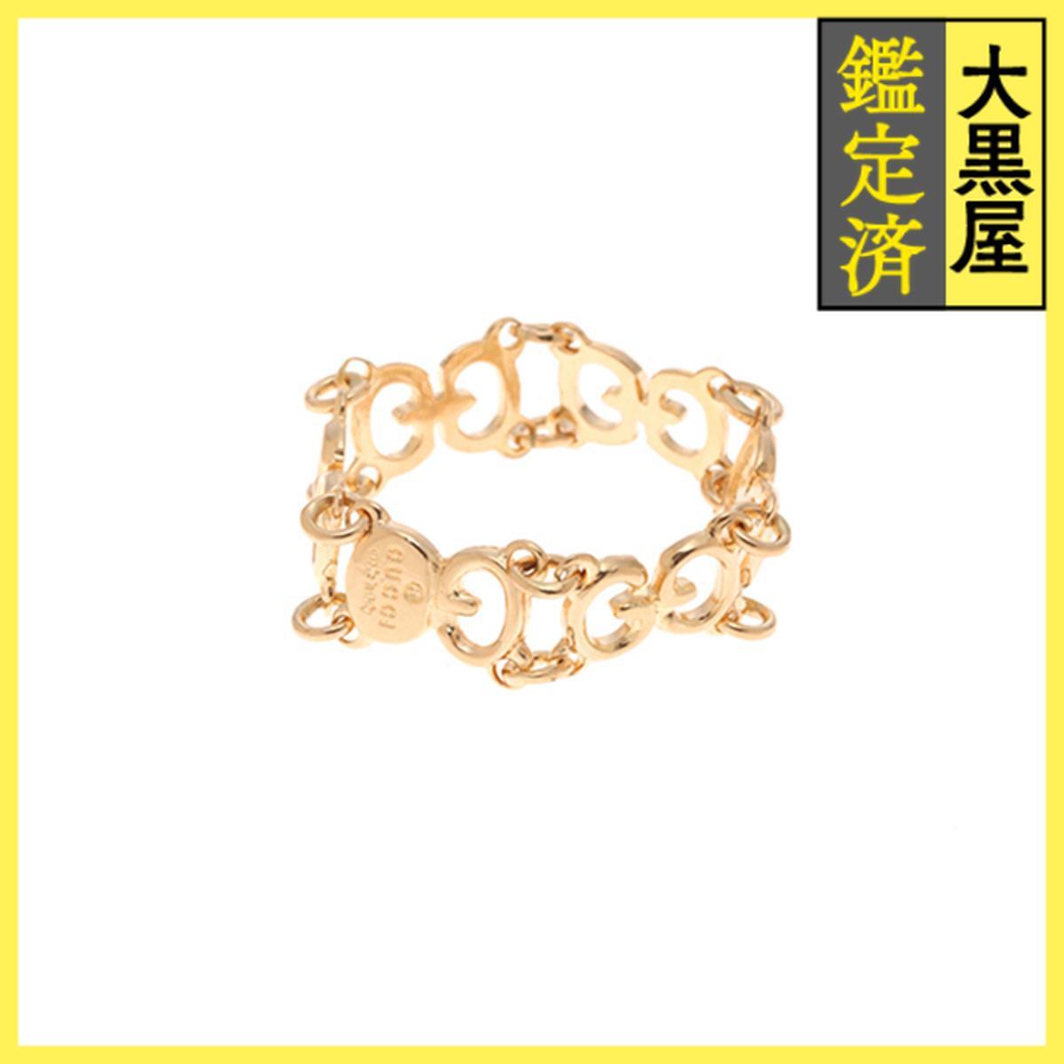 GUCCI グッチ GGチェーン リング K18 ゴールド 約11号 約2.2g 2143700206803_画像2