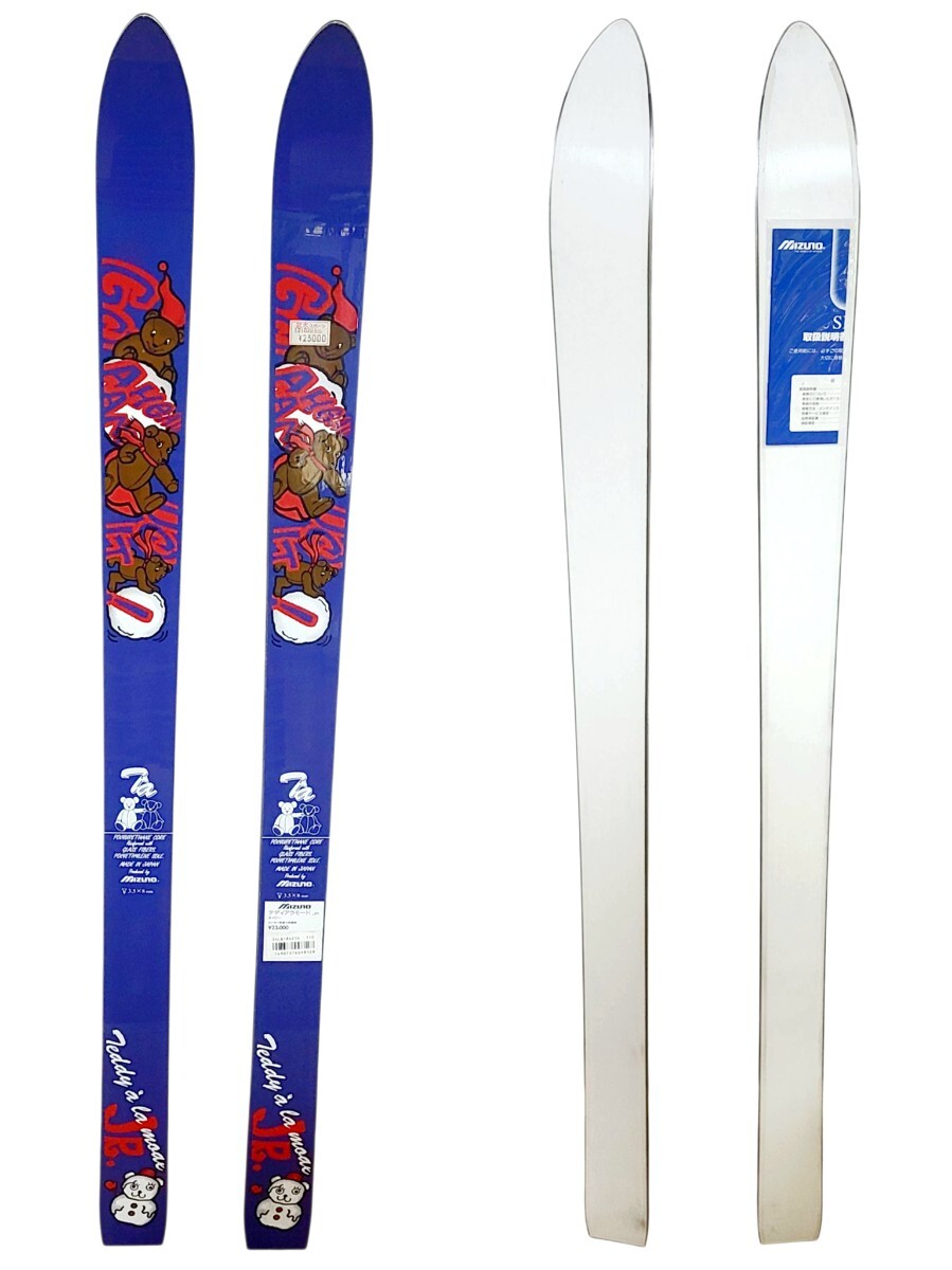 Ye2304LL◎未使用品 Mizuno Teddy a la mode JR. 110cm ミズノ テディベア テディアラモード スキー板 ジュニア 子供 ネイビー キッズ_画像1