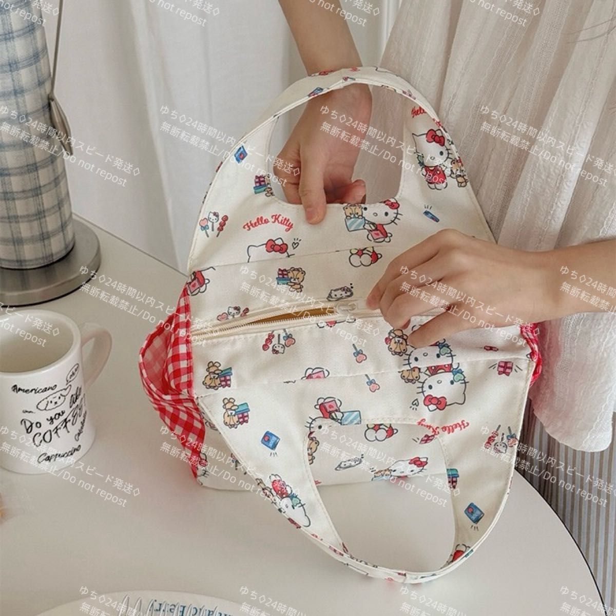 おまけ◎ 海外限定 サンリオ ランチバッグ ハンドバッグ サブバッグ 手提げ お弁当 オシャレ 可愛い シナモロール_画像2