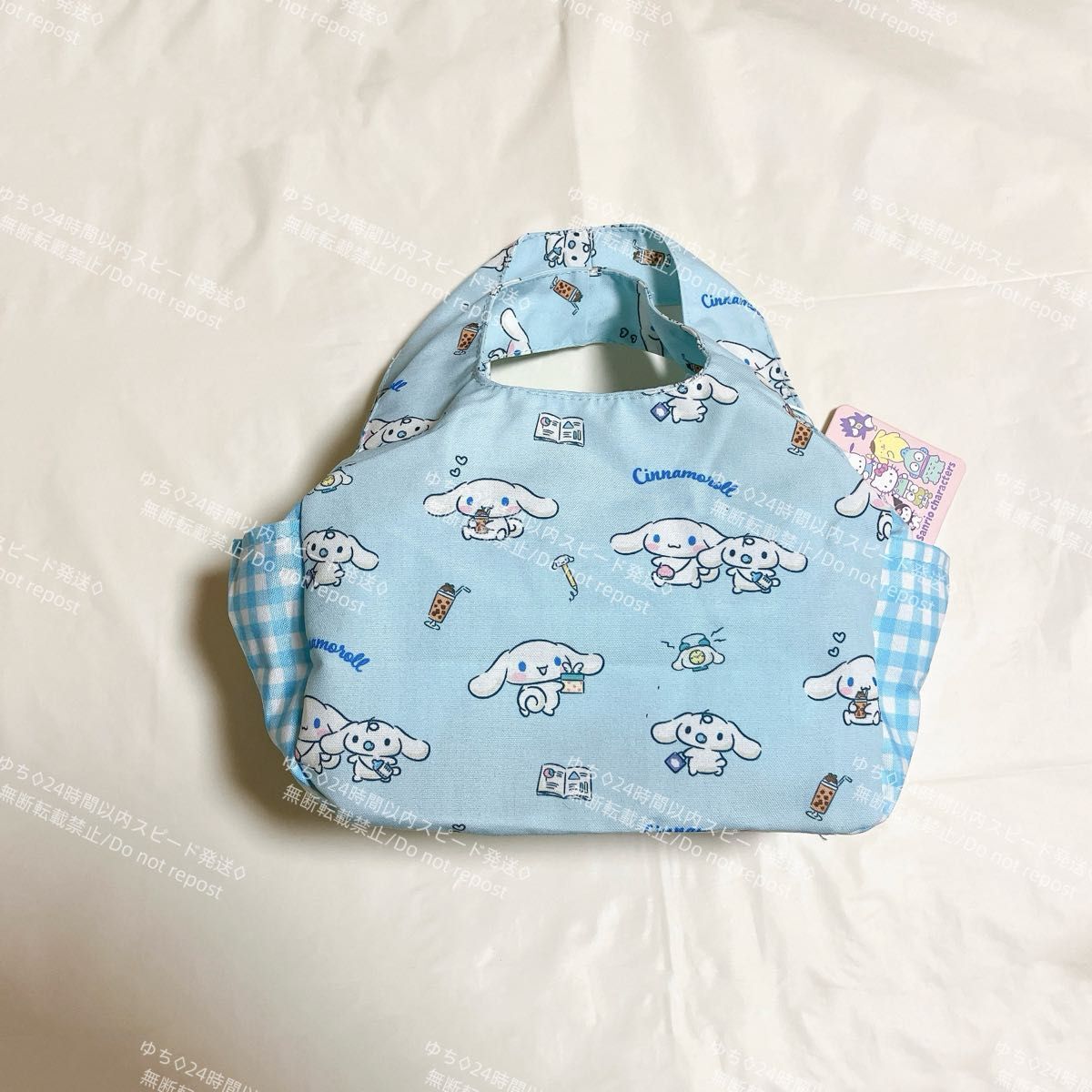 おまけ◎ 海外限定 サンリオ ランチバッグ ハンドバッグ サブバッグ 手提げ お弁当 オシャレ 可愛い シナモロール_画像6