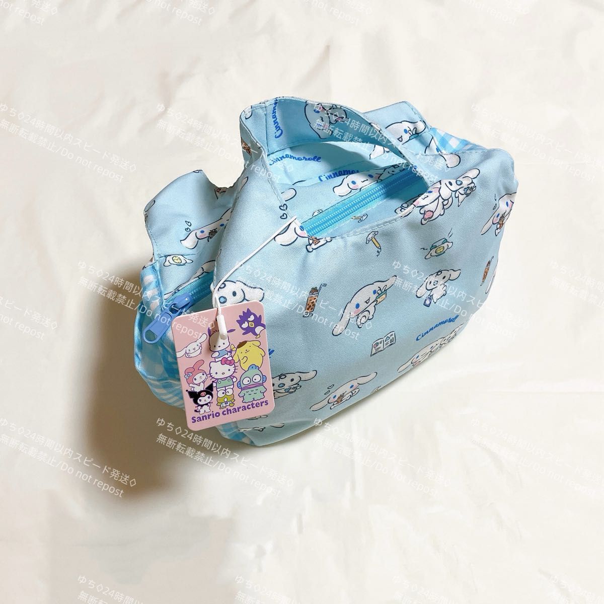 おまけ◎ 海外限定 サンリオ ランチバッグ ハンドバッグ サブバッグ 手提げ お弁当 オシャレ 可愛い シナモロール_画像7