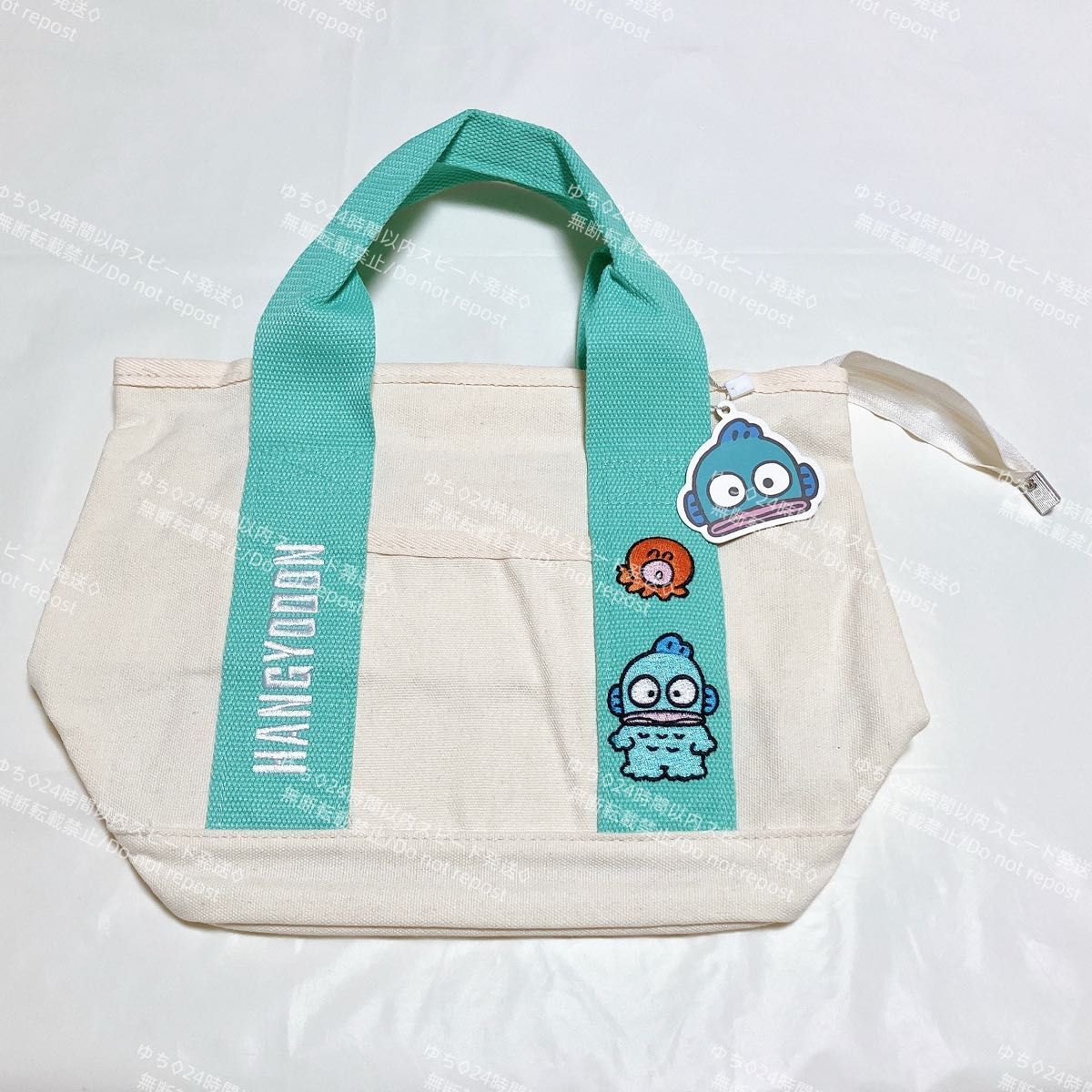 おまけ◎ 海外限定 サンリオ トートバッグ ハンドバッグ サブバッグ ランチバッグ 手提げ シンプル オシャレ ハンギョドン_画像6