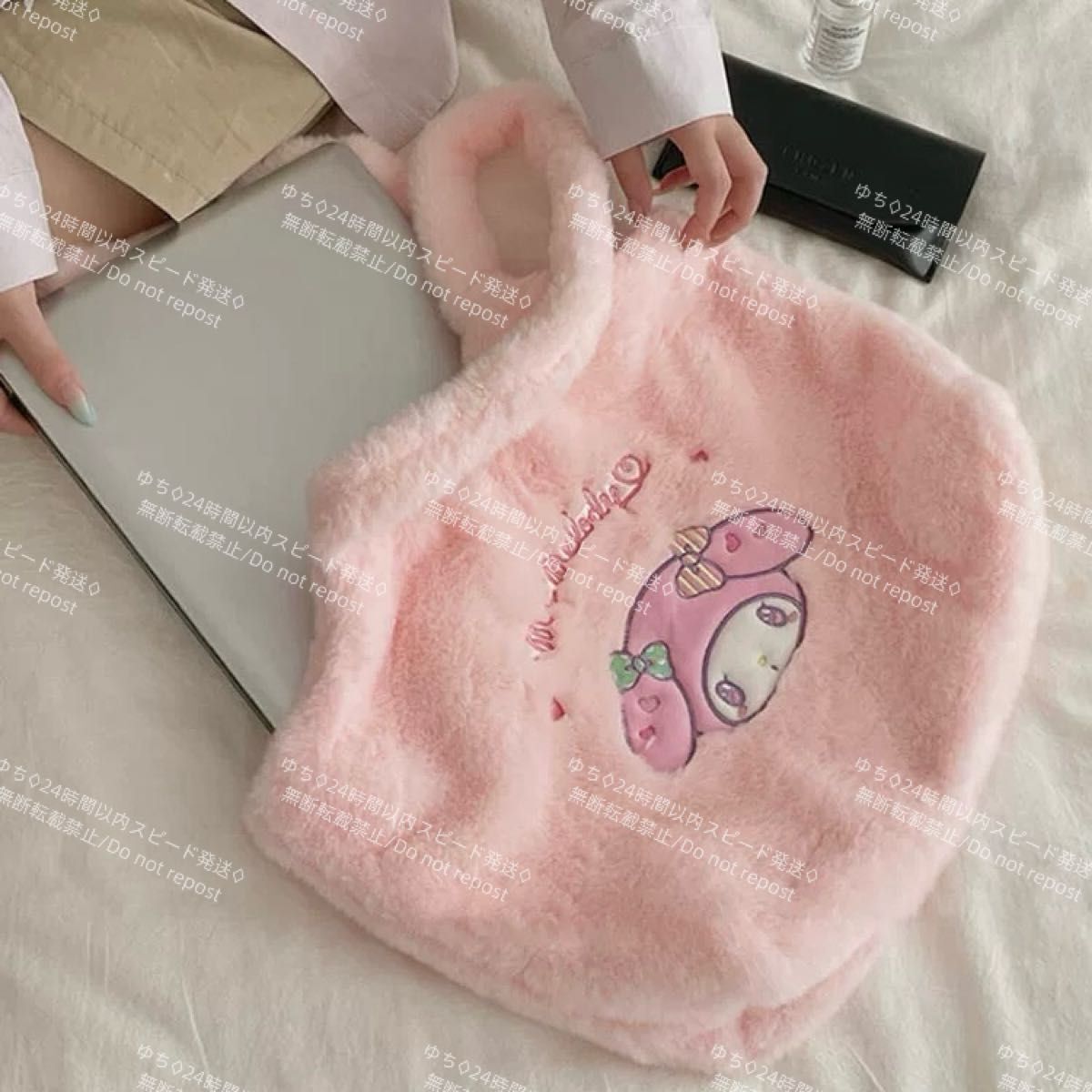 おまけ◎ 海外限定 サンリオ モコモコ トートバッグ エコバッグ サブバッグ 肩掛け 手提げ シンプル オシャレ シナモロール_画像3