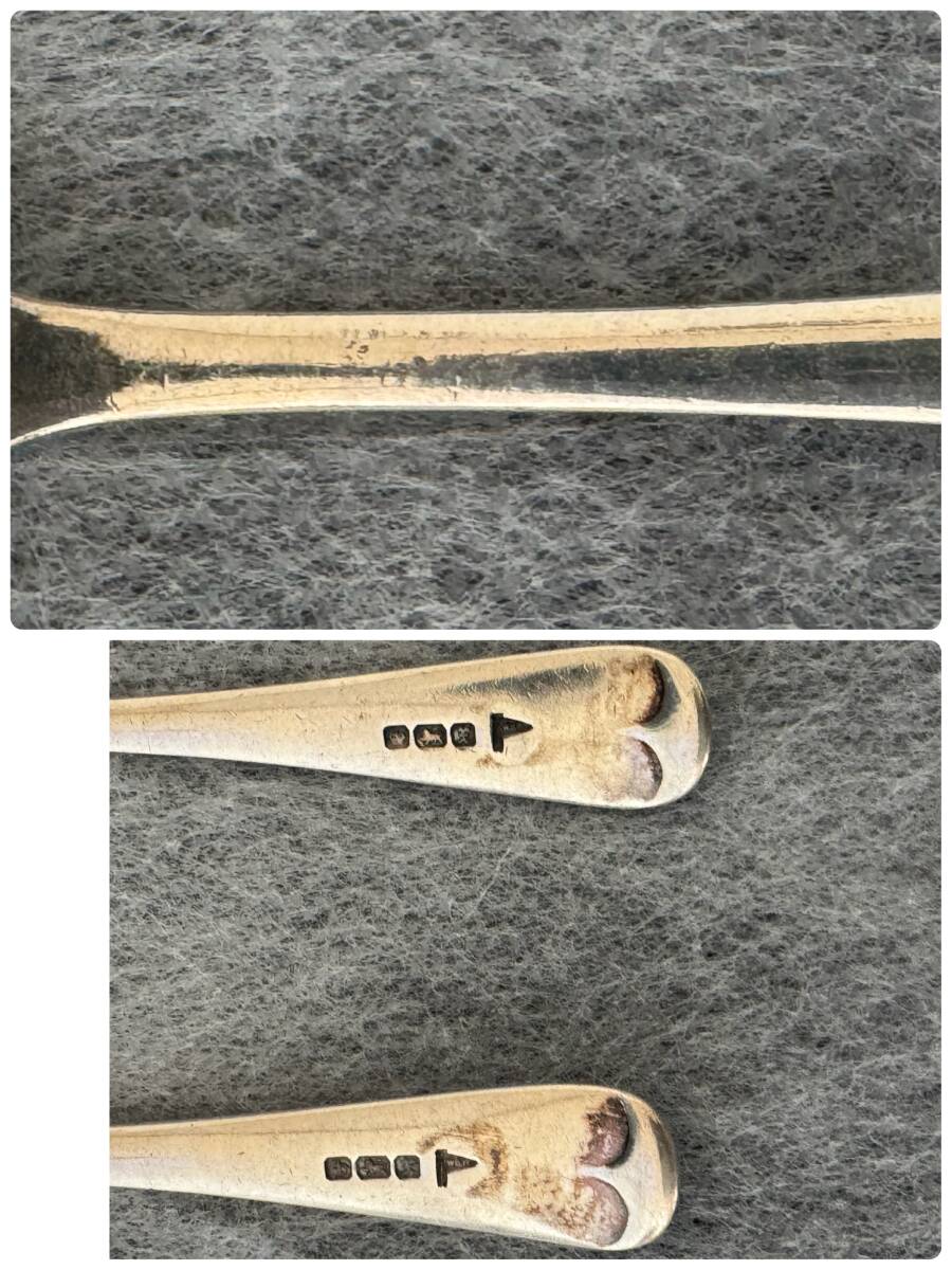 シルバー スプーン 6本セット 供箱 イギリス 1933〜34年 刻印 総重量約68g ライオン クラウン M ホールマーク シェイフィールド_画像7