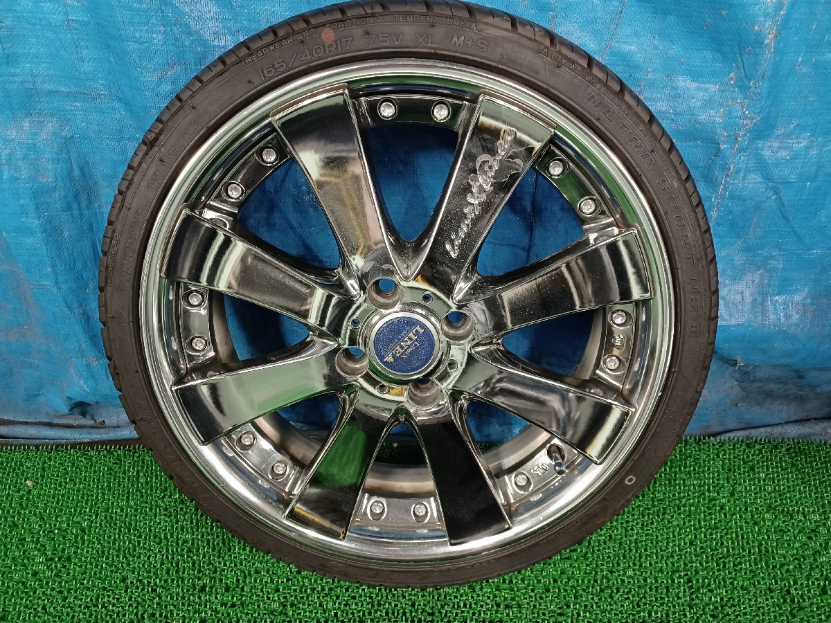 338231★タイヤ溝有り LIMIX LINEA SPORT 17×5J +45 4H 100 PCD★17インチ アルミホイール 4本★タイヤ 165/40R17_画像2