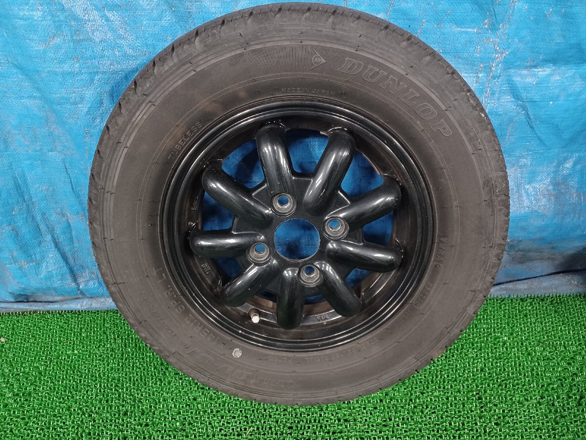338257★タイヤ溝有り【メーカー不明】ホイール 12×3J オフセット+50★4H PCD 100★12インチ アルミ★145R12 6P.R.★_画像2