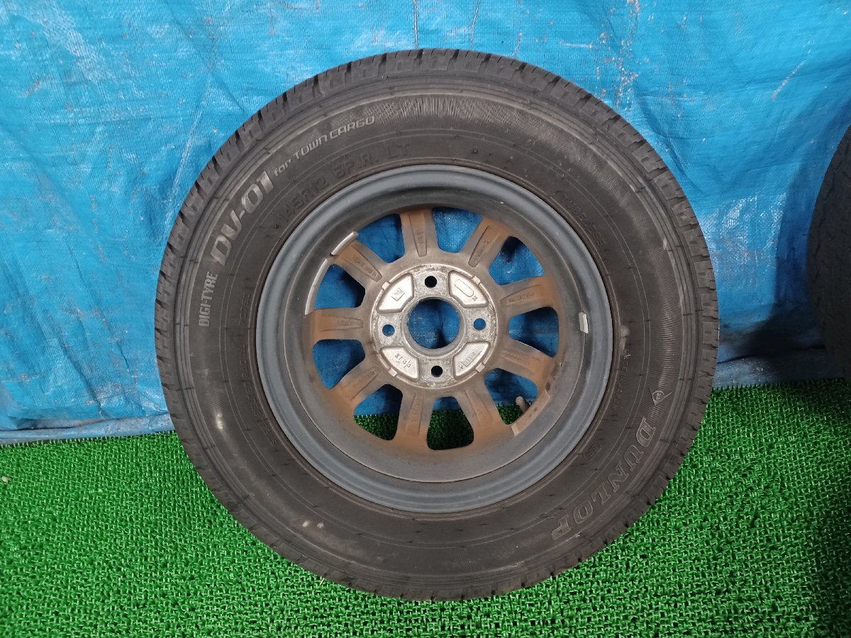 338257★タイヤ溝有り【メーカー不明】ホイール 12×3J オフセット+50★4H PCD 100★12インチ アルミ★145R12 6P.R.★_画像3