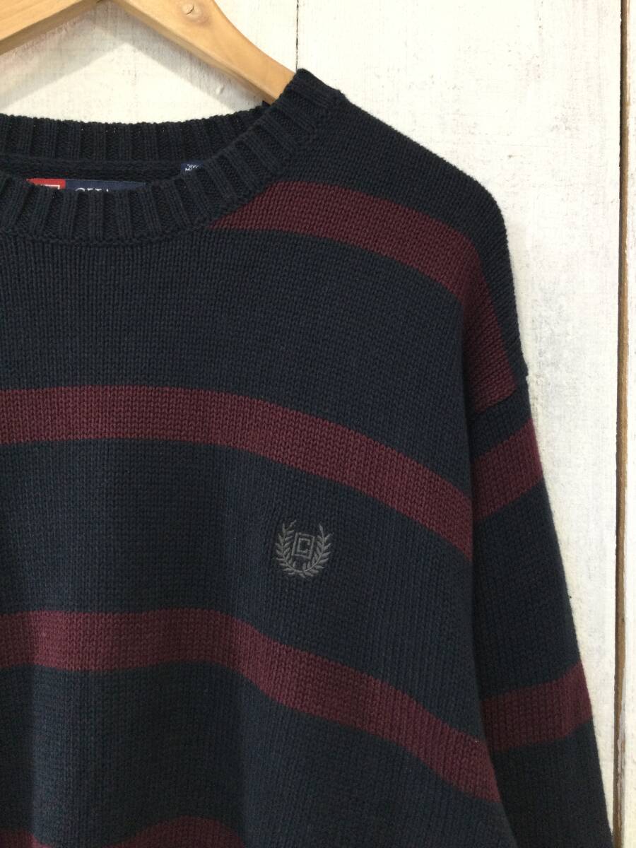 CHAPS チャップス ボーダー柄 コットンニット クルーネックセーター メンズXL 状態良好 _画像4