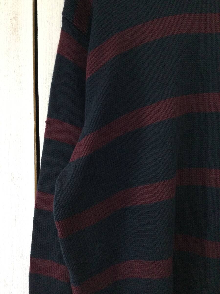 CHAPS チャップス ボーダー柄 コットンニット クルーネックセーター メンズXL 状態良好 _画像3