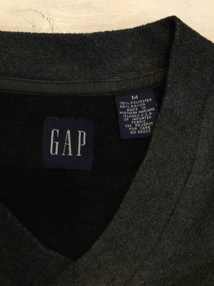 GAP ギャップ オールドギャップ Vネック フリース フリースカットソー プルオーバー メンズM 良品_画像10