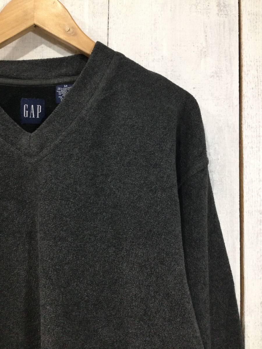 GAP ギャップ オールドギャップ Vネック フリース フリースカットソー プルオーバー メンズM 良品_画像3