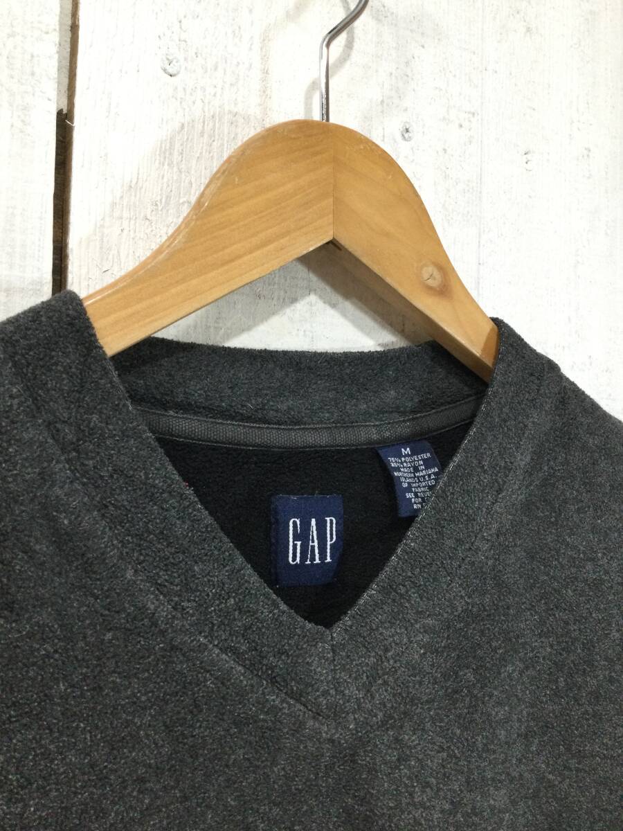 GAP ギャップ オールドギャップ Vネック フリース フリースカットソー プルオーバー メンズM 良品_画像4