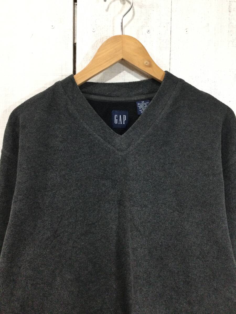 GAP ギャップ オールドギャップ Vネック フリース フリースカットソー プルオーバー メンズM 良品_画像2