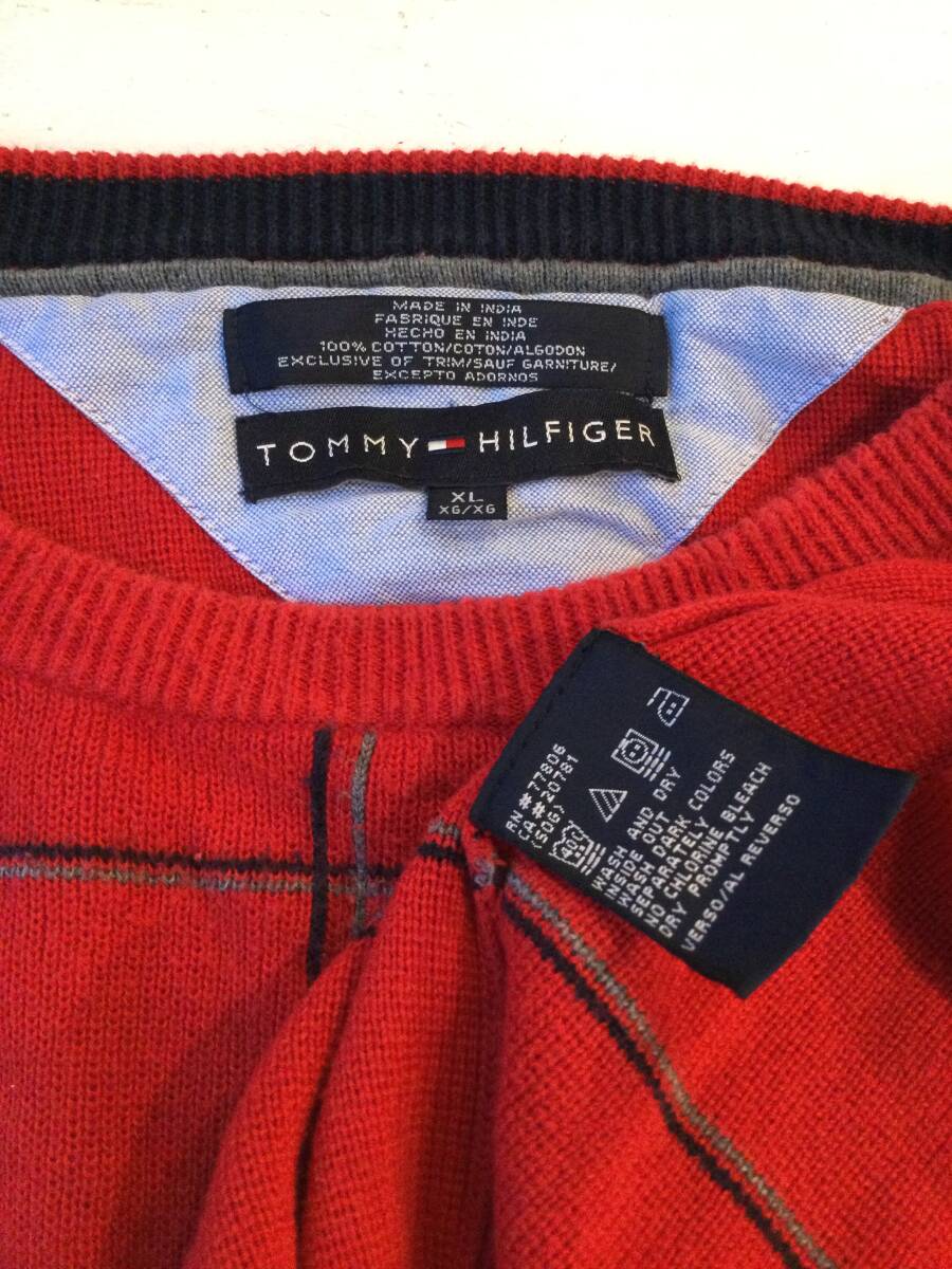 TOMMY HILFIGER トミーヒルフィガー 柄 コットンニット セーター メンズXL 大きめ 良品_画像10