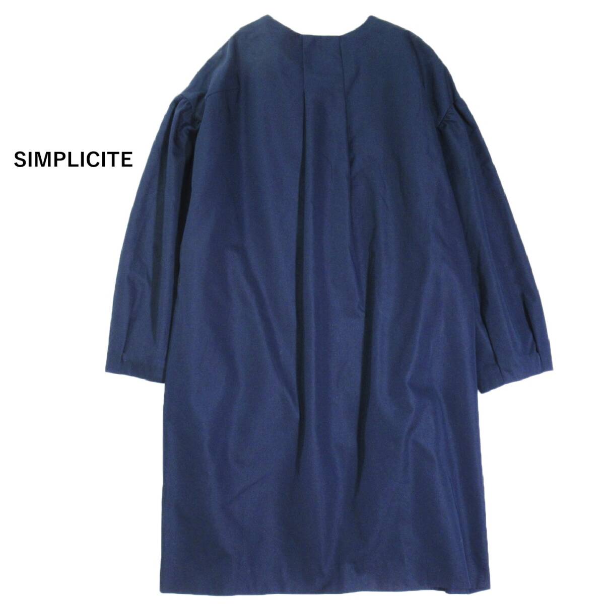 イエナ取り扱い♪シンプリシテェ SIMPLICITE 大人可愛い☆ボリューム袖 ノーカラー コクーン コート_画像3