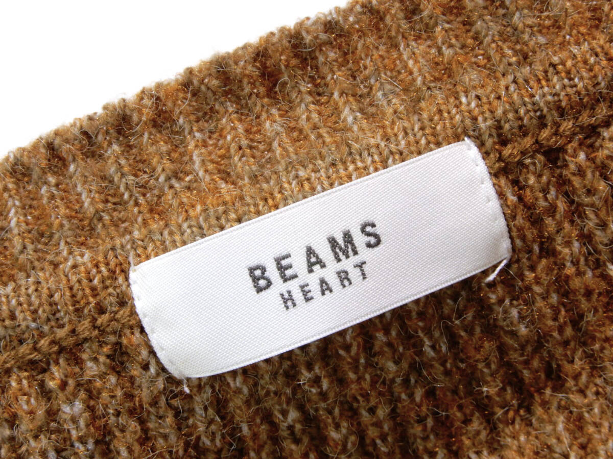 ビームス ハート BEAMS HEART 大人可愛い☆Vネック ニット ワンピース _画像7