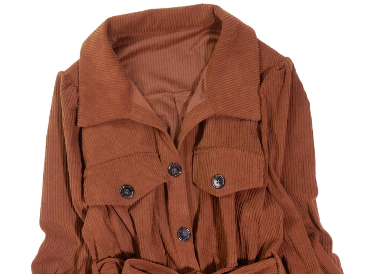 アビトーキョー ABITOKYO 大人可愛い☆ コーデュロイ ウエストマーク リボン ワンピース M_画像3