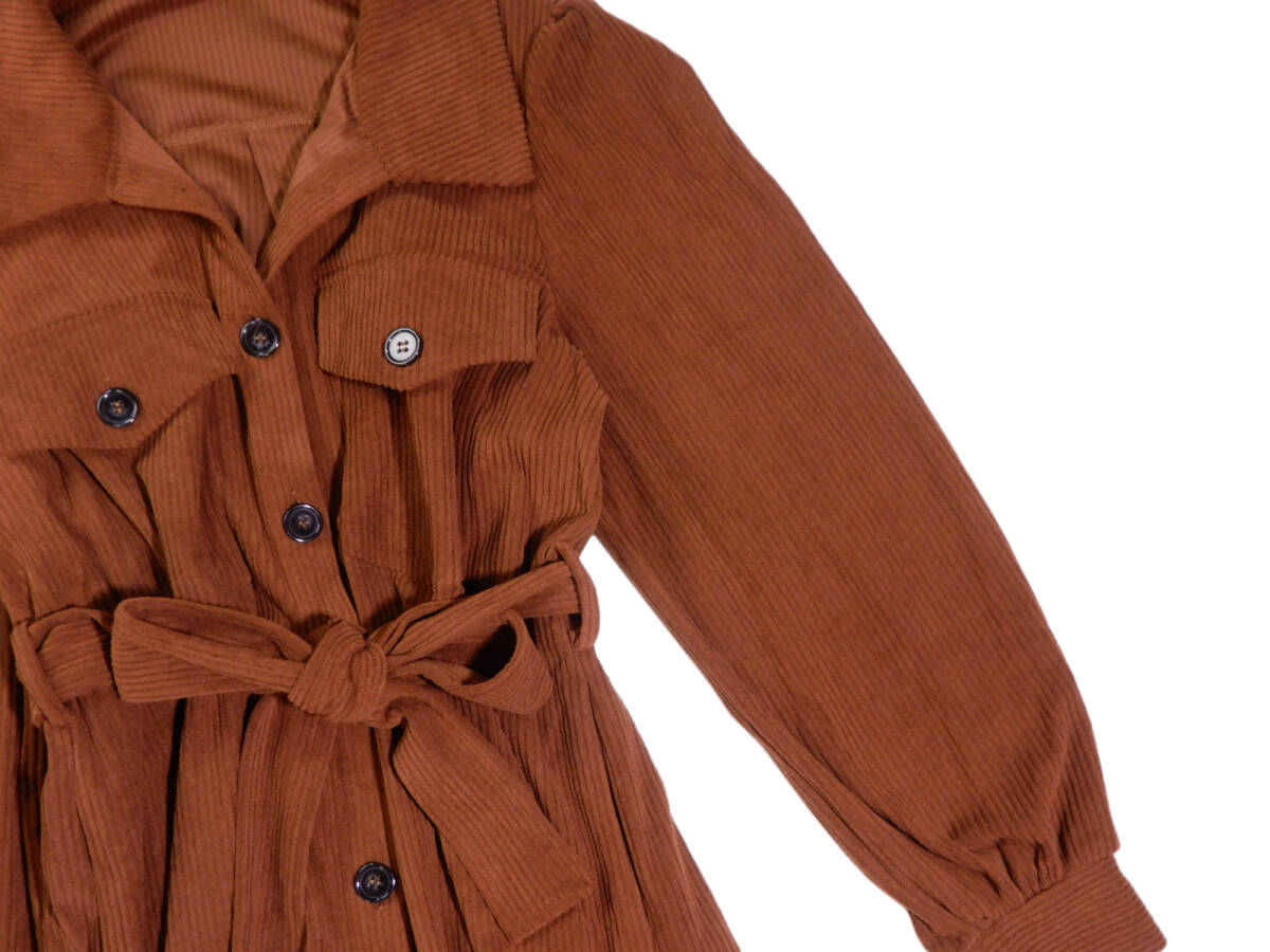 アビトーキョー ABITOKYO 大人可愛い☆ コーデュロイ ウエストマーク リボン ワンピース M_画像4