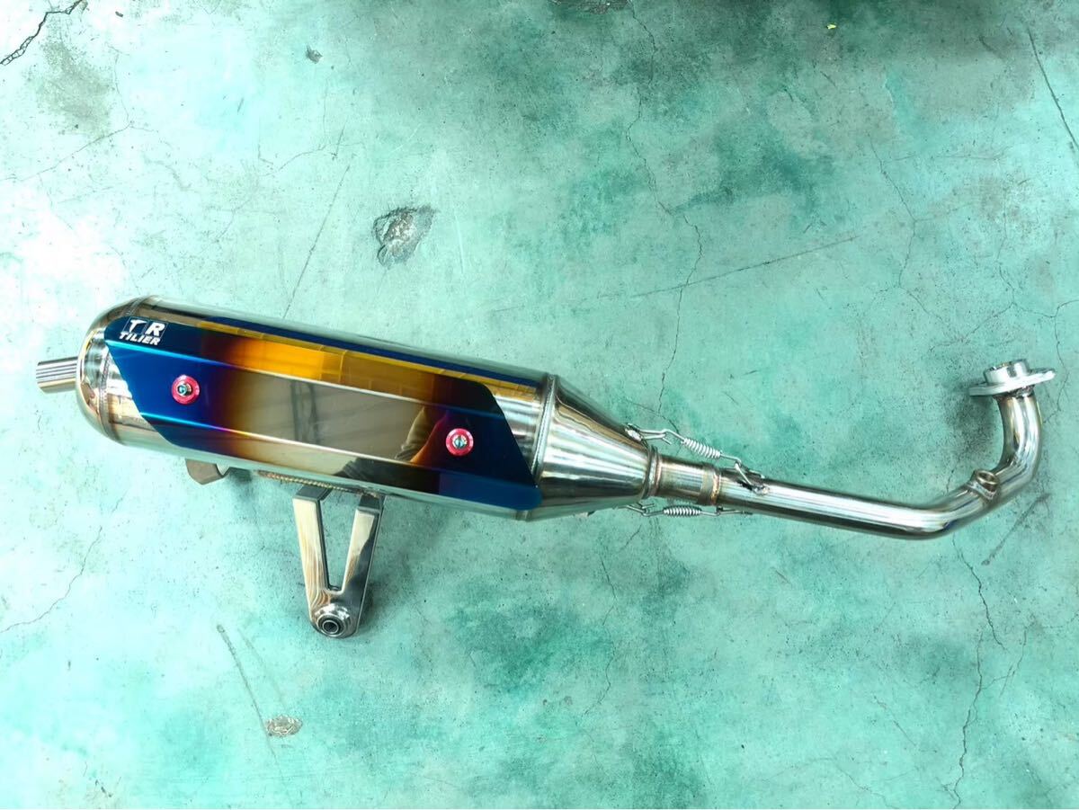 シグナスX TILIER隔壁 オールステンレス ストレートパイプ アップマフラー チタンカラーヒートガード ボアアップ対応 SEA5J SED8J 4型 5型 _画像1