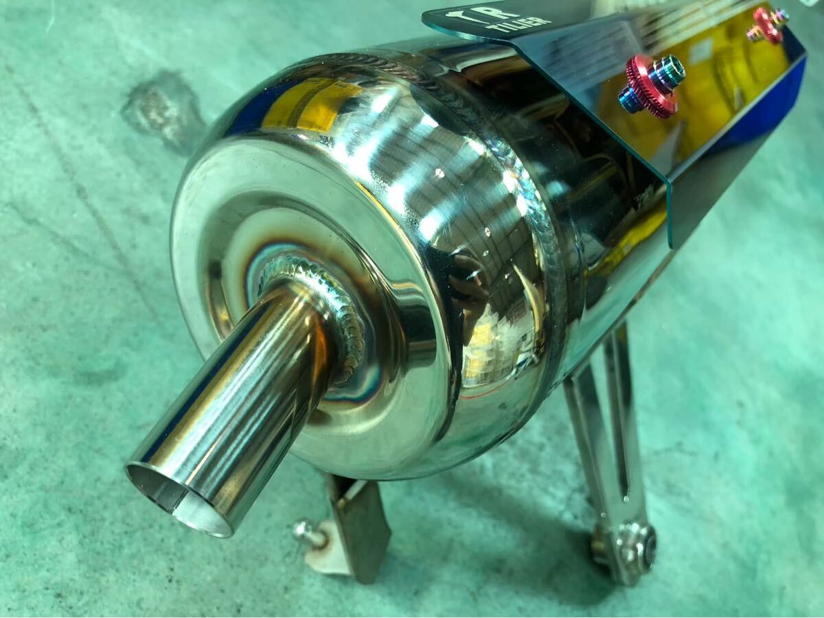 シグナスX TILIER隔壁 オールステンレス ストレートパイプ アップマフラー チタンカラーヒートガード ボアアップ対応 SEA5J SED8J 4型 5型 _画像2